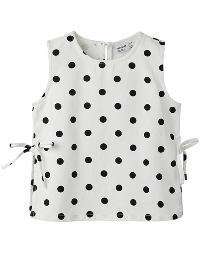 Name It - NKFDot Top - Antique White/ Dot